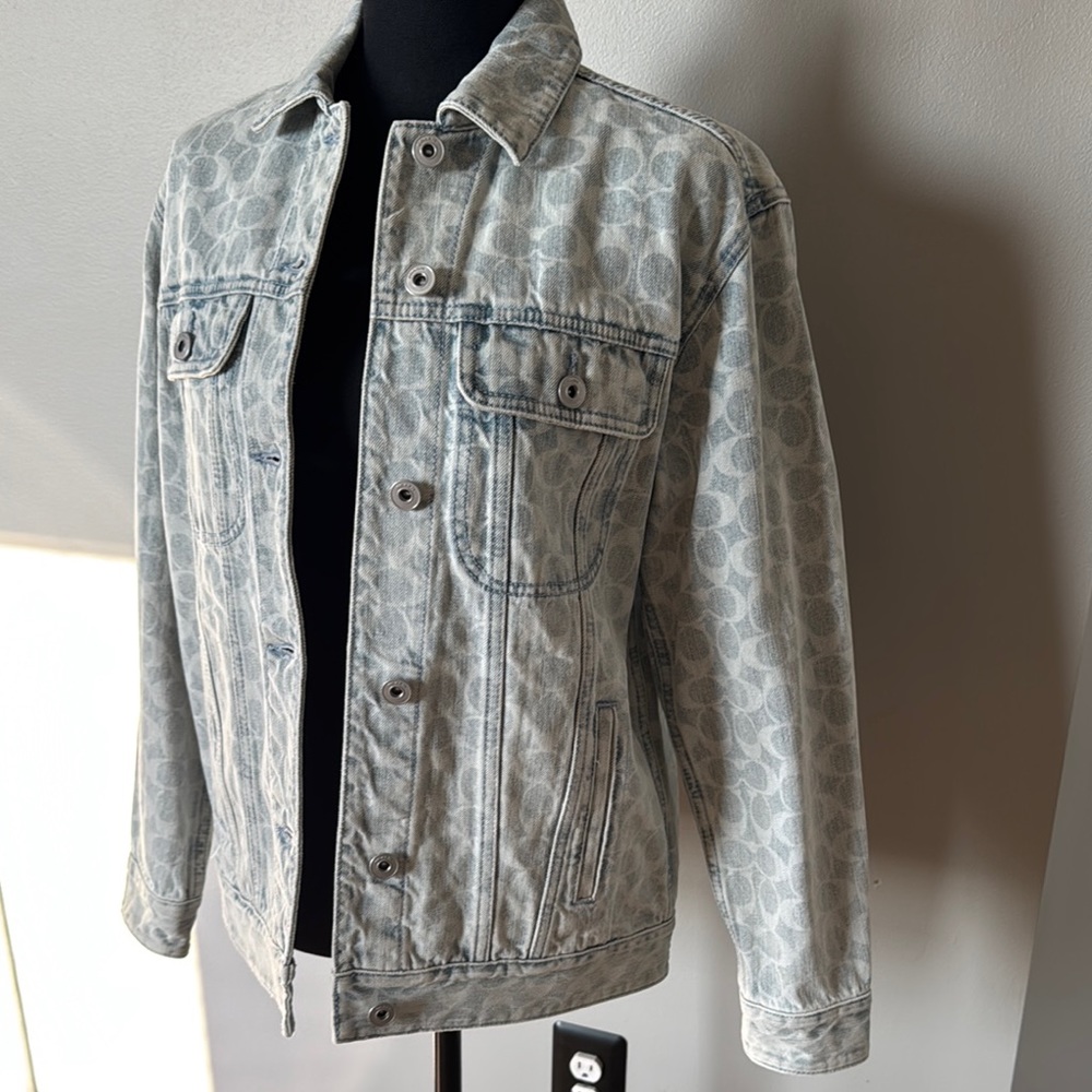 Coach Denim Jacket with Monogram Pattern. Offers welcome - Picture 3 of 8